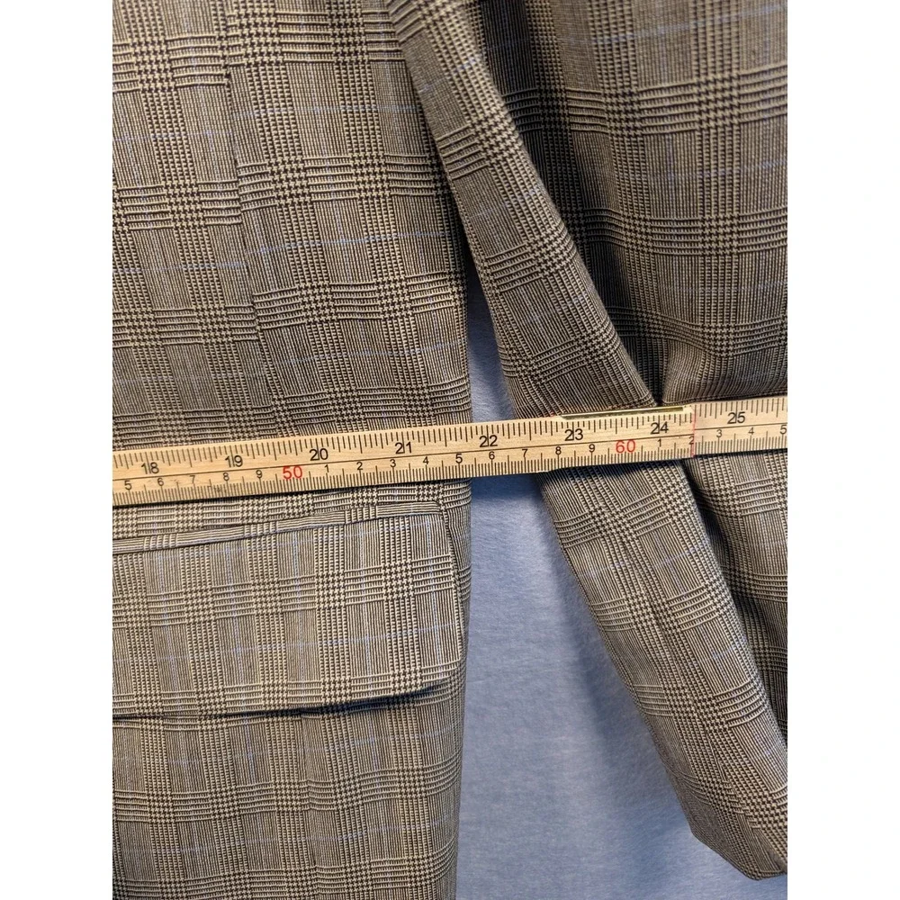 Corbin Suit Mens 48W 42L Tan Glen Plaid 100% Wool 2pc 90s Vintage NWT Defect